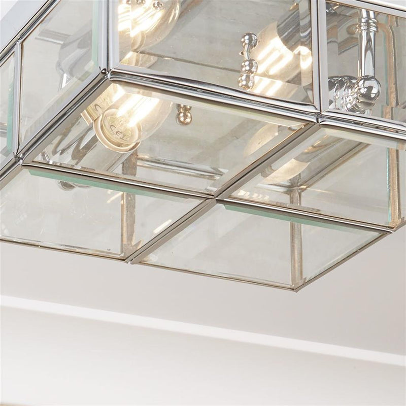 Searchlight  6769-26CC Pisa 2Lt Flush - Chrome Metal & Clear Bevelled Glass