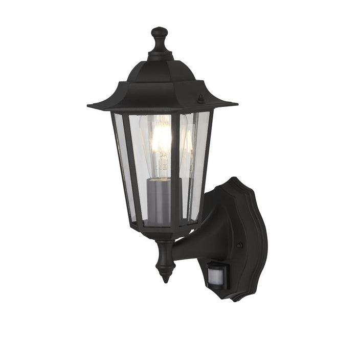 Searchlight  68001BK Alex Outdoor Wall Light - Black Metal & Glass