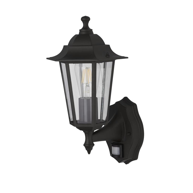 Searchlight  68001BK Alex Outdoor Wall Light - Black Metal & Glass