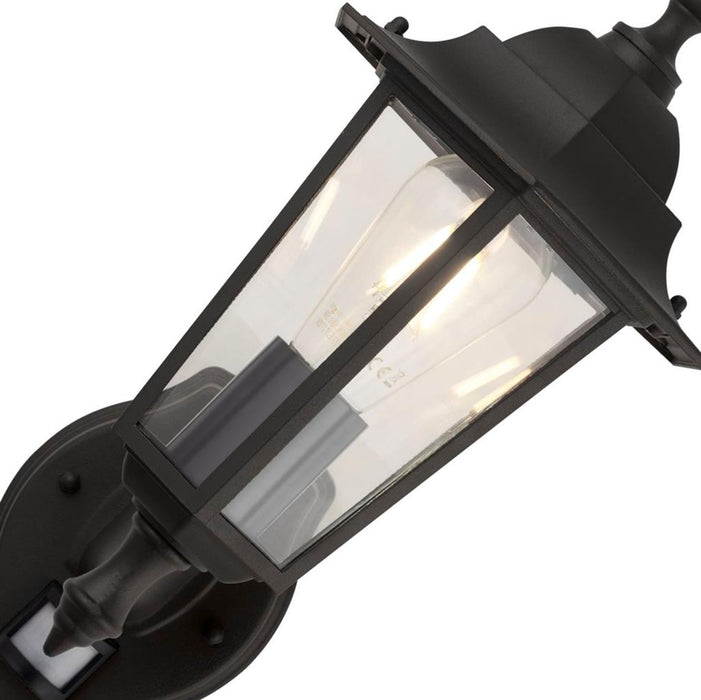 Searchlight  68001BK Alex Outdoor Wall Light - Black Metal & Glass