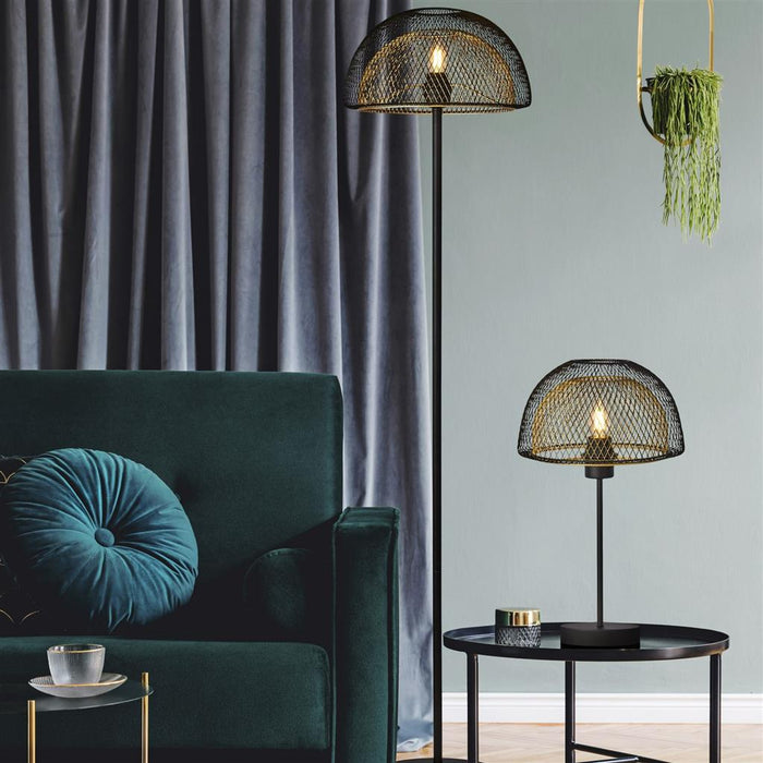 Searchlight  6848BGO Honeycombe Table Lamp  - Black & Gold Metal