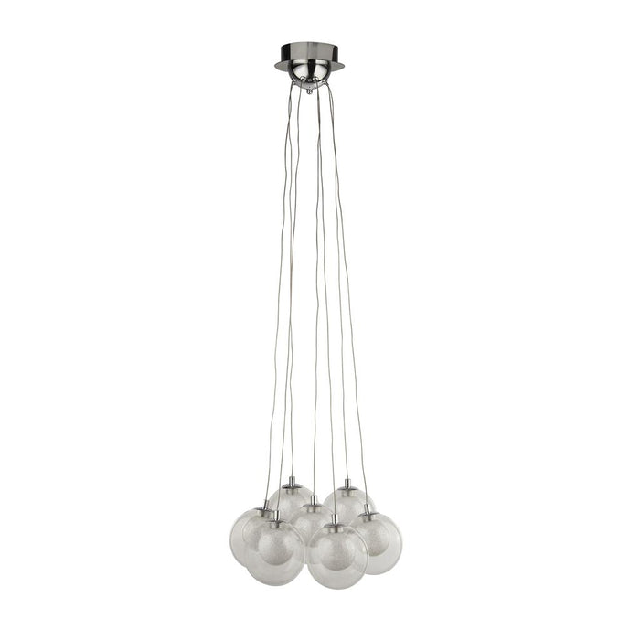 Searchlight  6867-7CC Cluster 7Lt Pendant - Chrome Metal & Clear & Crystal Sand
