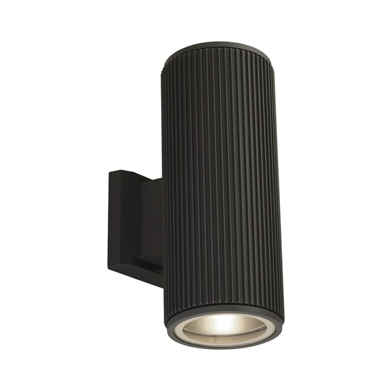 Searchlight  6872BK Hamburg Outdoor Wall Light - Black Metal & Glass