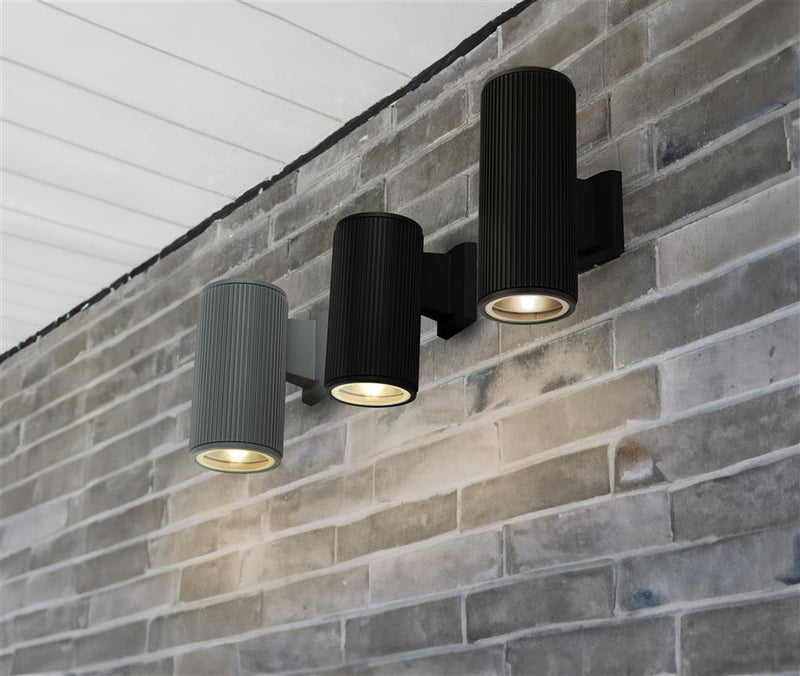 Searchlight  6872BK Hamburg Outdoor Wall Light - Black Metal & Glass