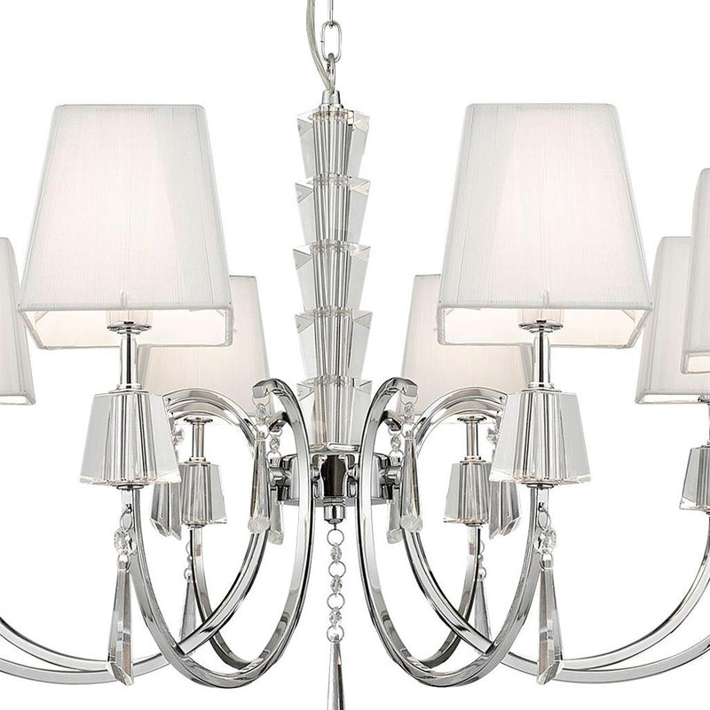 Searchlight  6888-8CC Portico 8Lt Pendant - Chrome Metal, Acrylic & String Shades