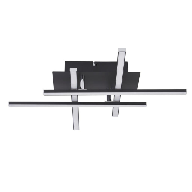 Searchlight  694-4BK Matrix 4Lt Flush - Black Metal & Opal
