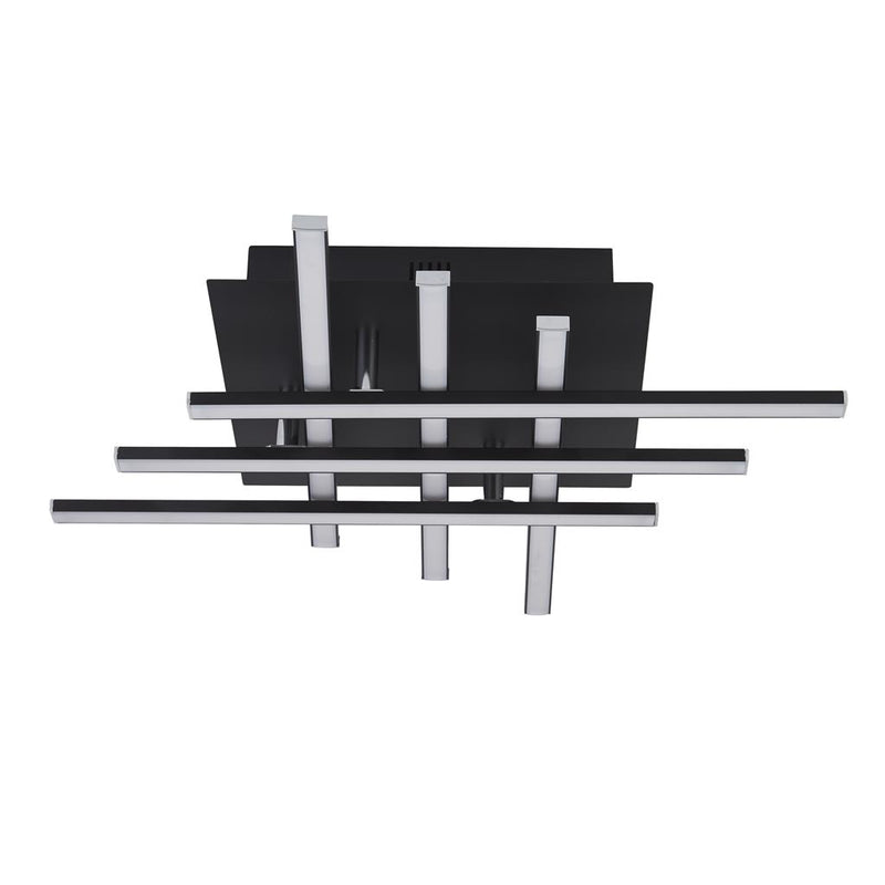 Searchlight  696-6BK Matrix 6Lt Flush - Black Metal & Opal
