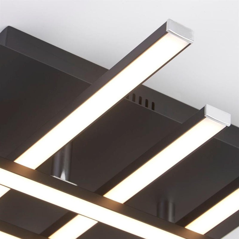 Searchlight  696-6BK Matrix 6Lt Flush - Black Metal & Opal