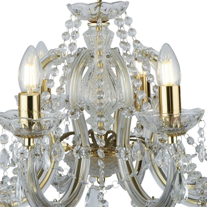 Searchlight  699-8 Marie Therese 8Lt Pendant - Polished Brass & Clear Crystal