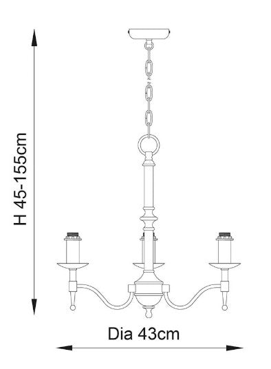 Stanford antique brass 3lt Pendant - CA1P3B