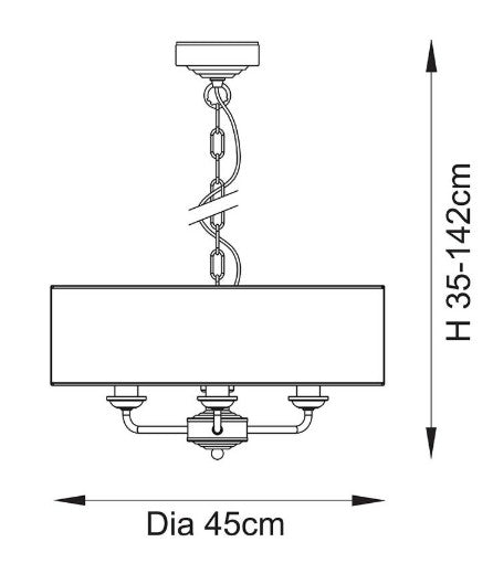 Highclere 3lt Pendant - 110723