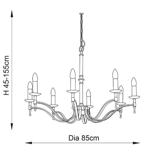 Stanford antique brass 8lt Pendant - CA1P8B