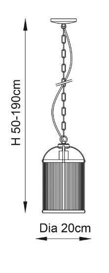 Lambeth Ribbed 1lt Pendant - 106710