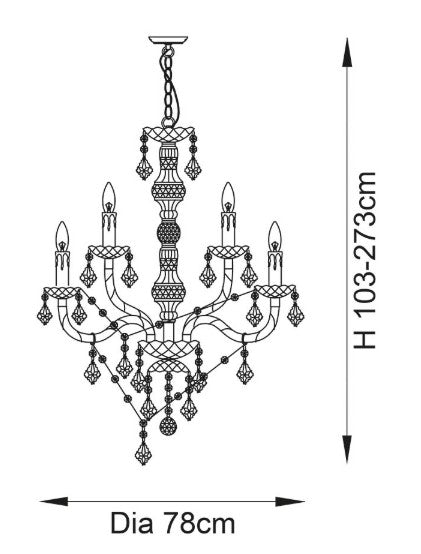 Clarence 12lt Pendant - 308-8-4CL