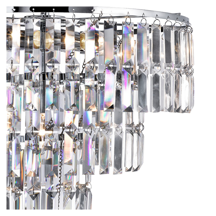 Searchlight  1375-5CC Empire  5Lt Pendant - Chrome Metal & Clear Crystal