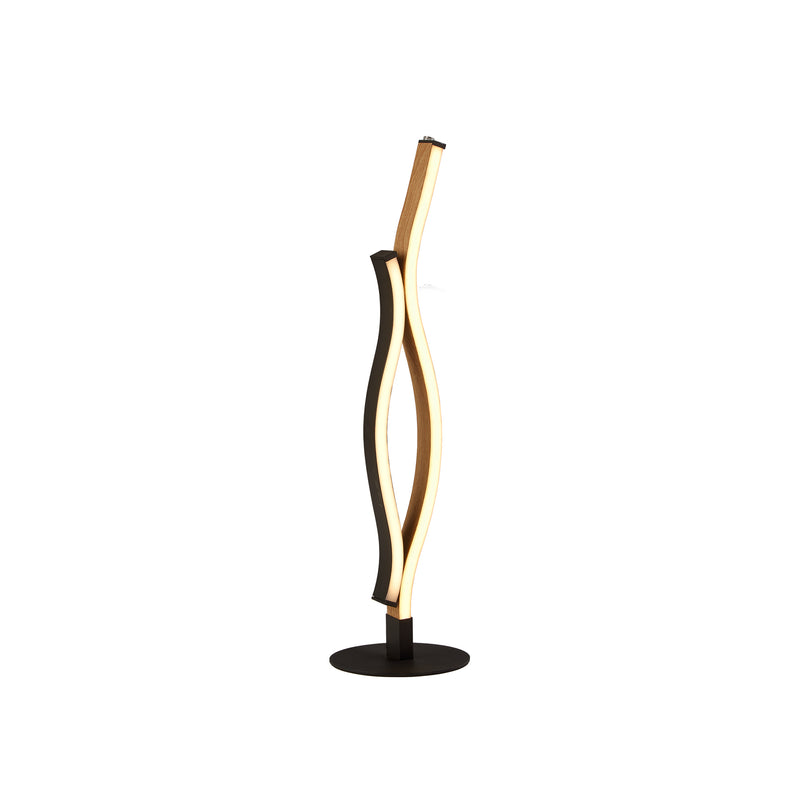 Searchlight  32101-1BK Bloom Table Lamp - Black Metal & Wood Effect