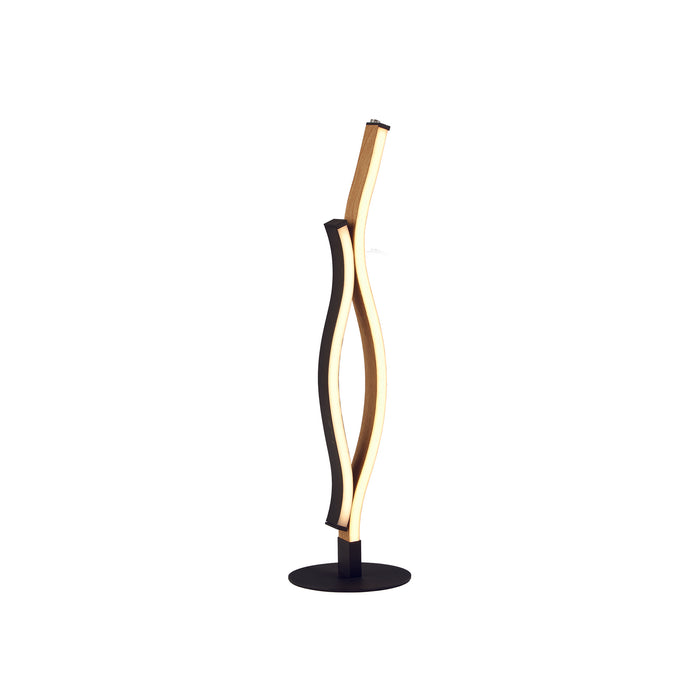 Searchlight  32101-1BK Bloom Table Lamp - Black Metal & Wood Effect