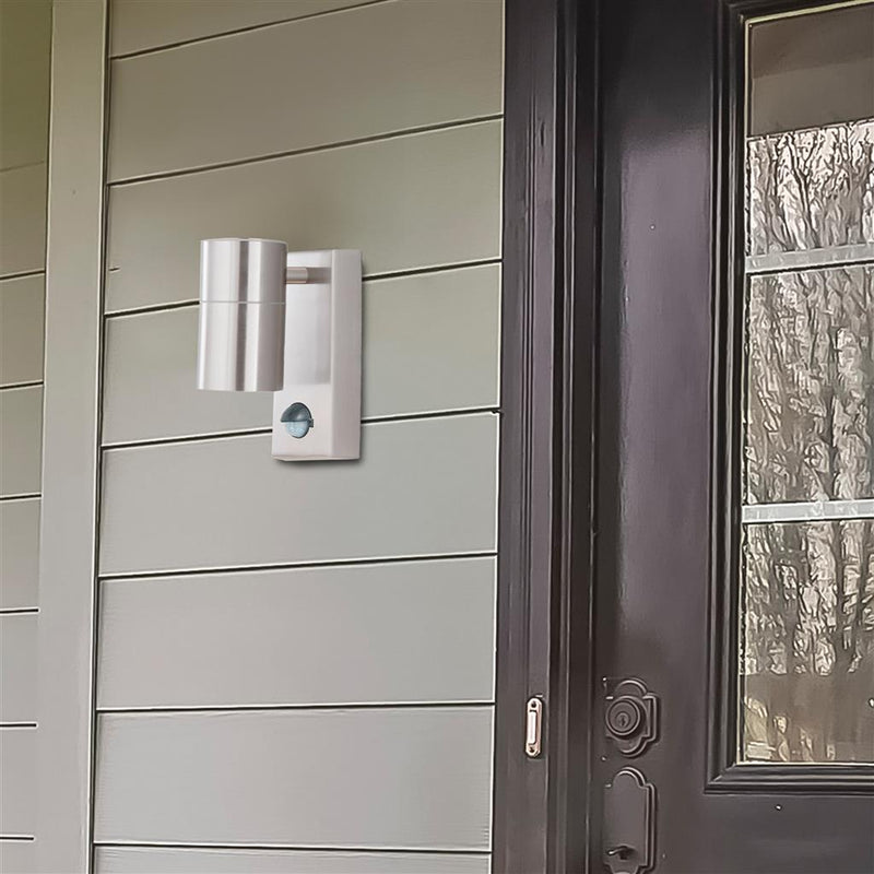 Searchlight  7008-1SS-LED Metro Outdoor Wall Light - Stainless Steel Metal & Glass