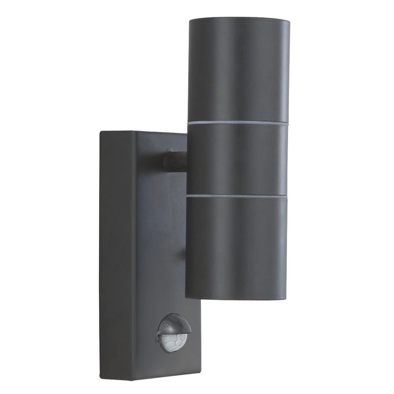Searchlight  7008-2BK-LED Metro Outdoor Wall Light - Silk Black Metal & Glass