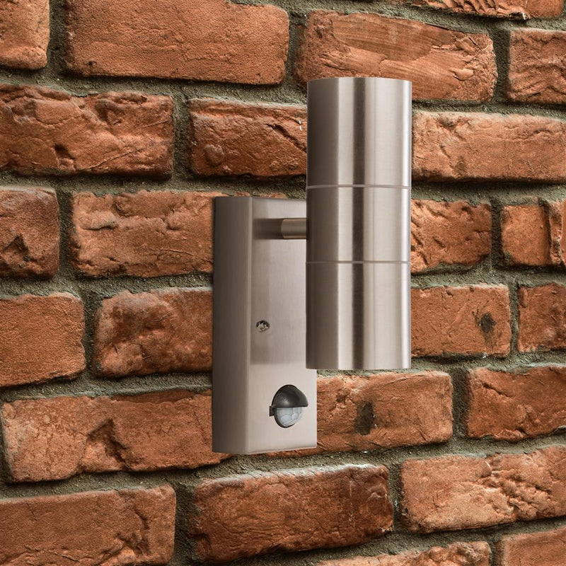 Searchlight  7008-2SS-LED Metro Outdoor Wall Light - Stainless Steel Metal & Glass