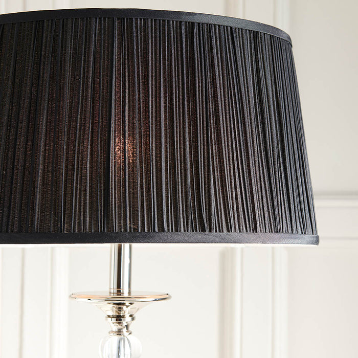 Interiors 1900 Polina nickel Floor lamp & black shade
