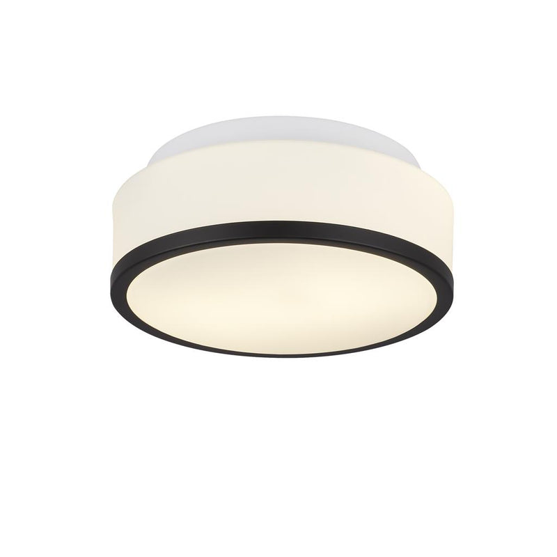 Searchlight  7039-23BK Cheese 2Lt Flush - Black Metal & White Glass