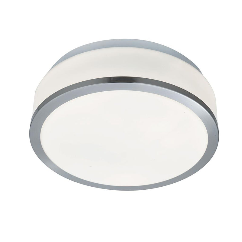 Searchlight  7039-23SS Cheese 2Lt Flush - Satin Silver Metal & White Glass