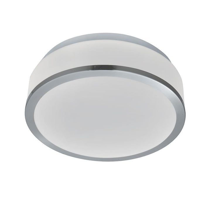 Searchlight  7039-23SS Cheese 2Lt Flush - Satin Silver Metal & White Glass