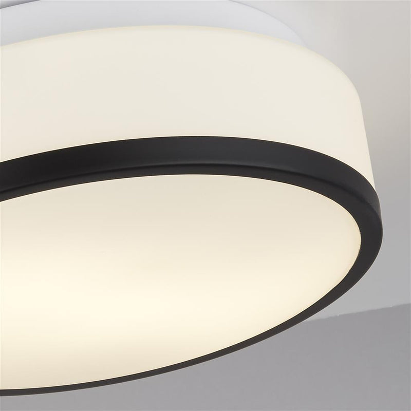 Searchlight  7039-28BK Cheese 2Lt Flush - Black Metal & White Glass