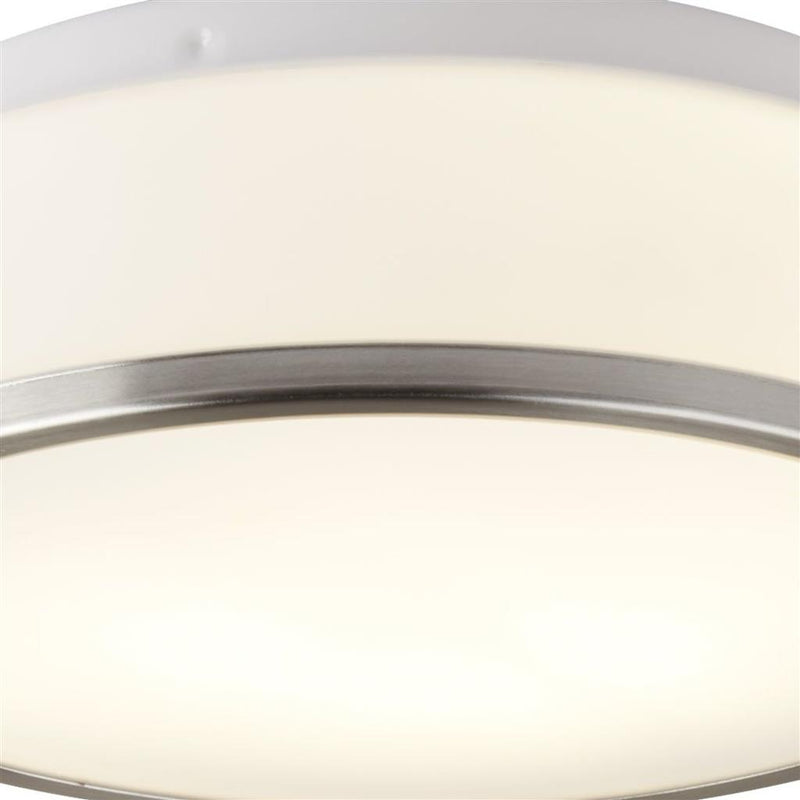 Searchlight  7039-28SS Cheese 2Lt Flush - Satin Silver Metal & White Glass