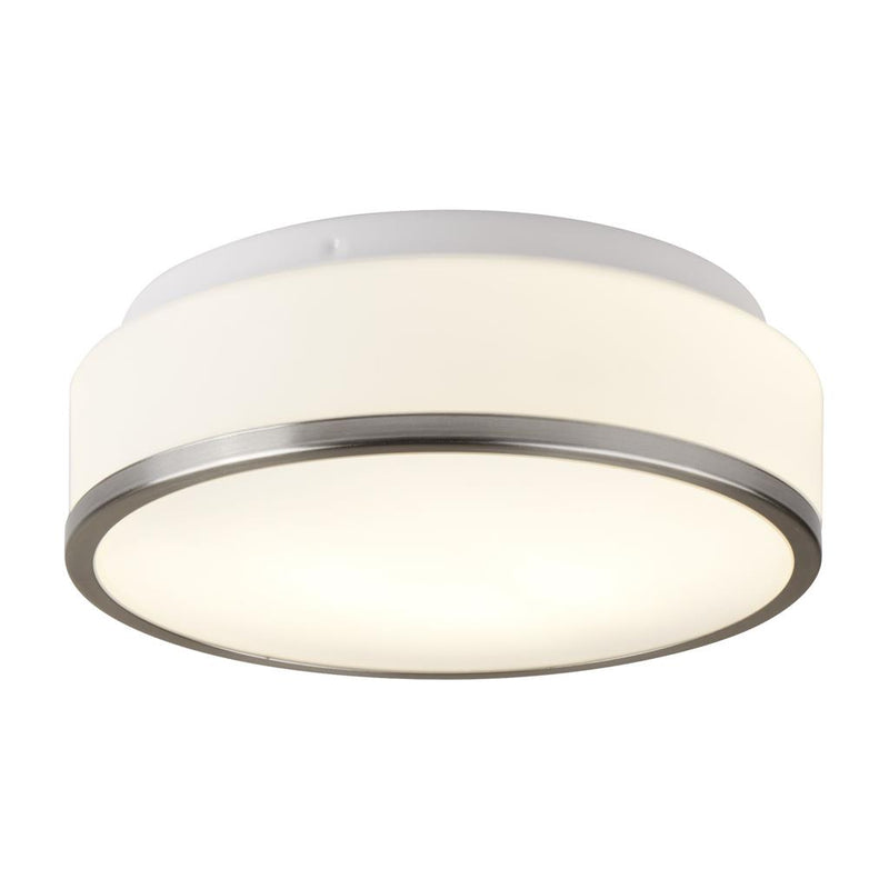 Searchlight  7039-28SS Cheese 2Lt Flush - Satin Silver Metal & White Glass