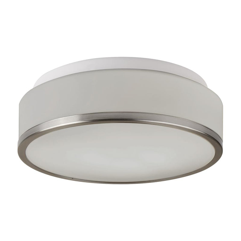 Searchlight  7039-28SS Cheese 2Lt Flush - Satin Silver Metal & White Glass