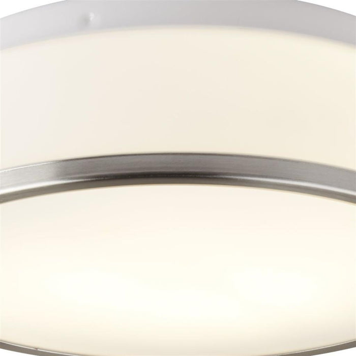 Searchlight  7039-28SS Cheese 2Lt Flush - Satin Silver Metal & White Glass