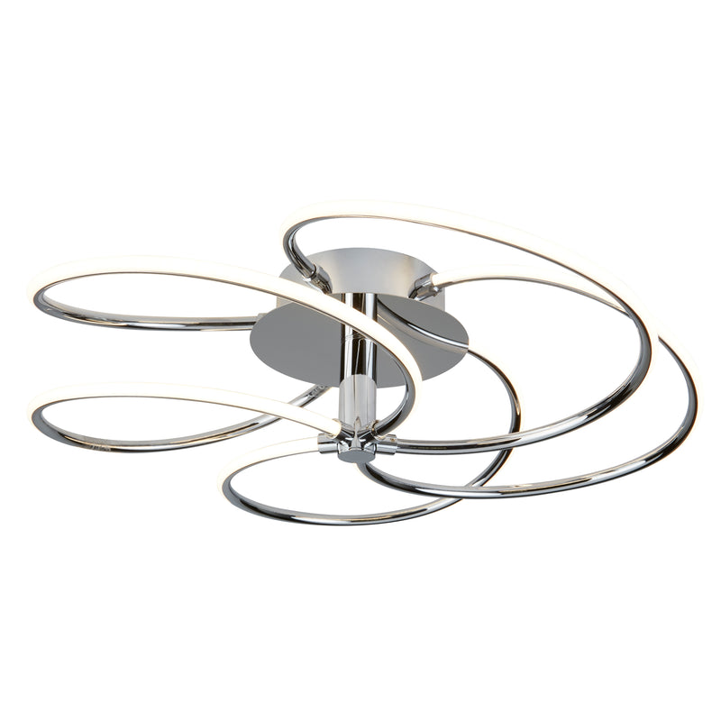 Searchlight  7055-5CC Bardot 5Lt Flush - Chrome Metal & Opal Acrylic