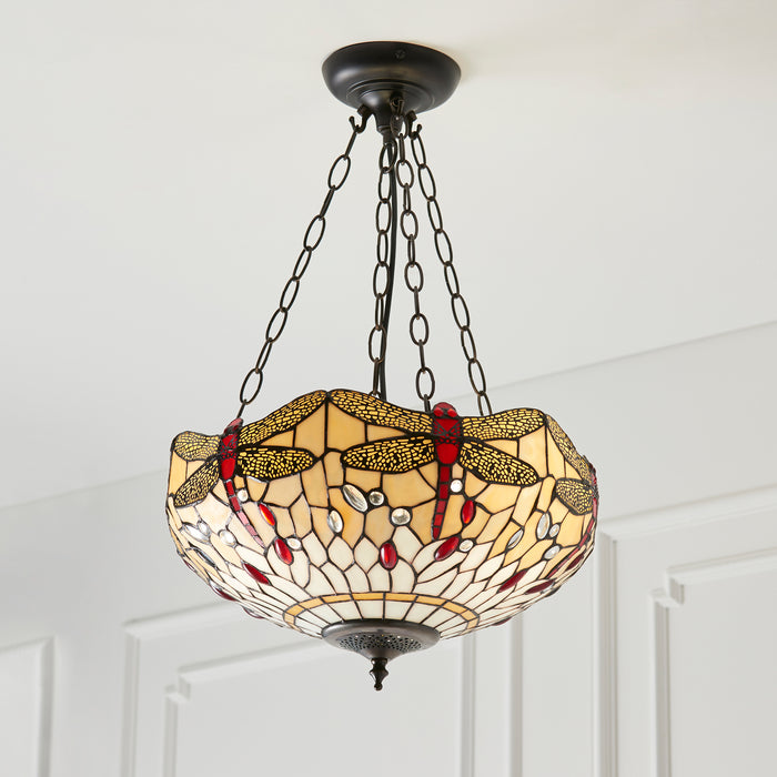 Dragonfly beige 3lt Pendant