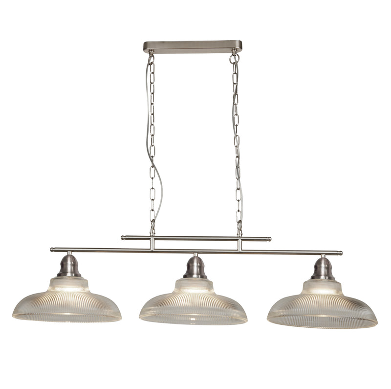 Searchlight  7183-3SS Bistro III 3Lt Bar Pendant - Satin Silver Metal