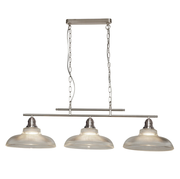 Searchlight  7183-3SS Bistro III 3Lt Bar Pendant - Satin Silver Metal