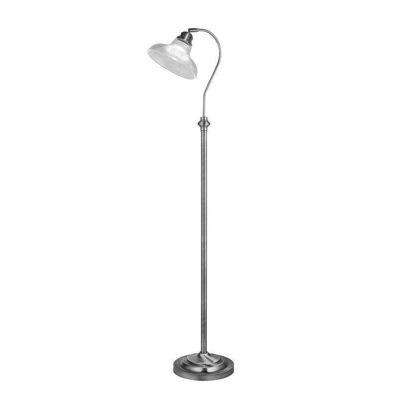 Searchlight  7184SS Bistro III Floor Lamp - Satin Silver & Holphane Style Glass