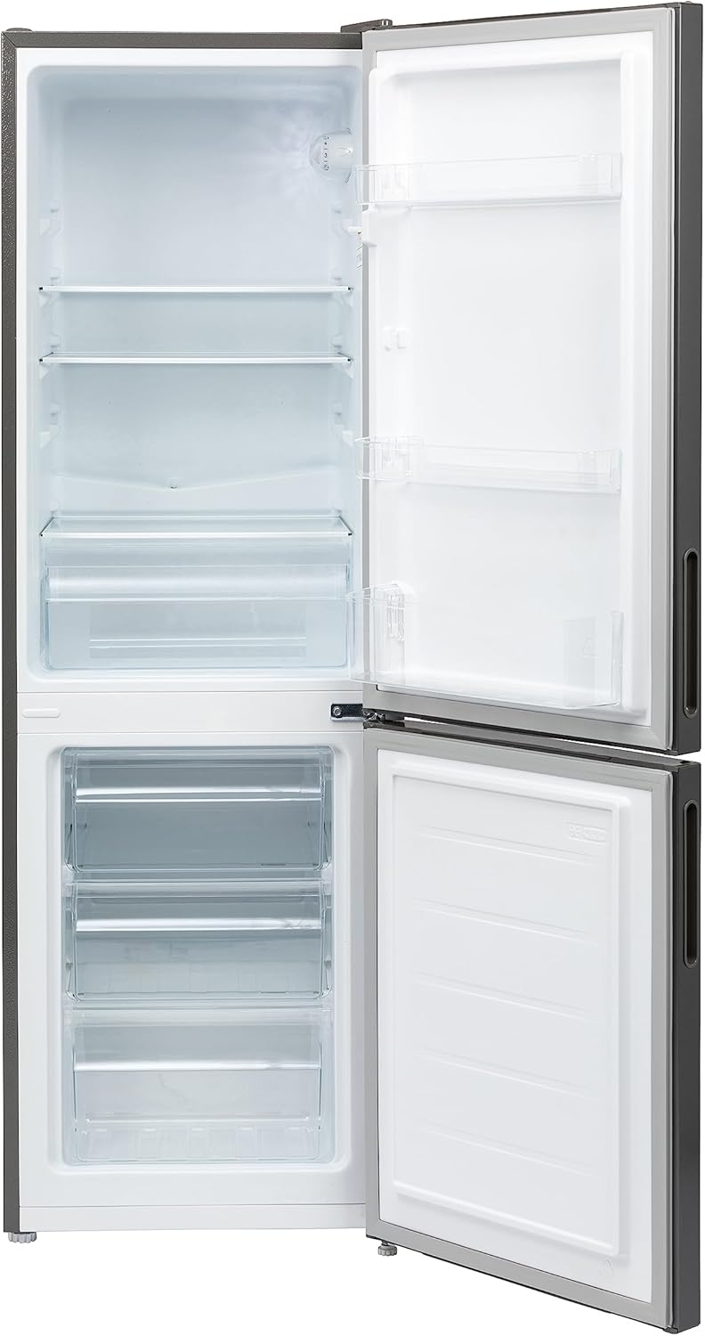 Willow WFF157G 157L Freestanding 70/30 Fridge Freezer with Adjustable Thermostat, Mark-Proof Finish, Low Frost, 2 Year Warranty - Grey [Energy Class E]