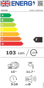 Hoover HDSN 1L380PB-80 Semi Integrated Dishwasher - Bonus Superstore