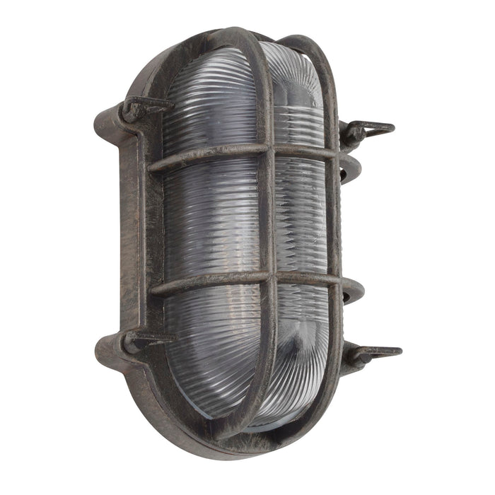 Searchlight  61402BS Bulkhead Oval Outdoor Wall/Ceiling Light - Black Silver