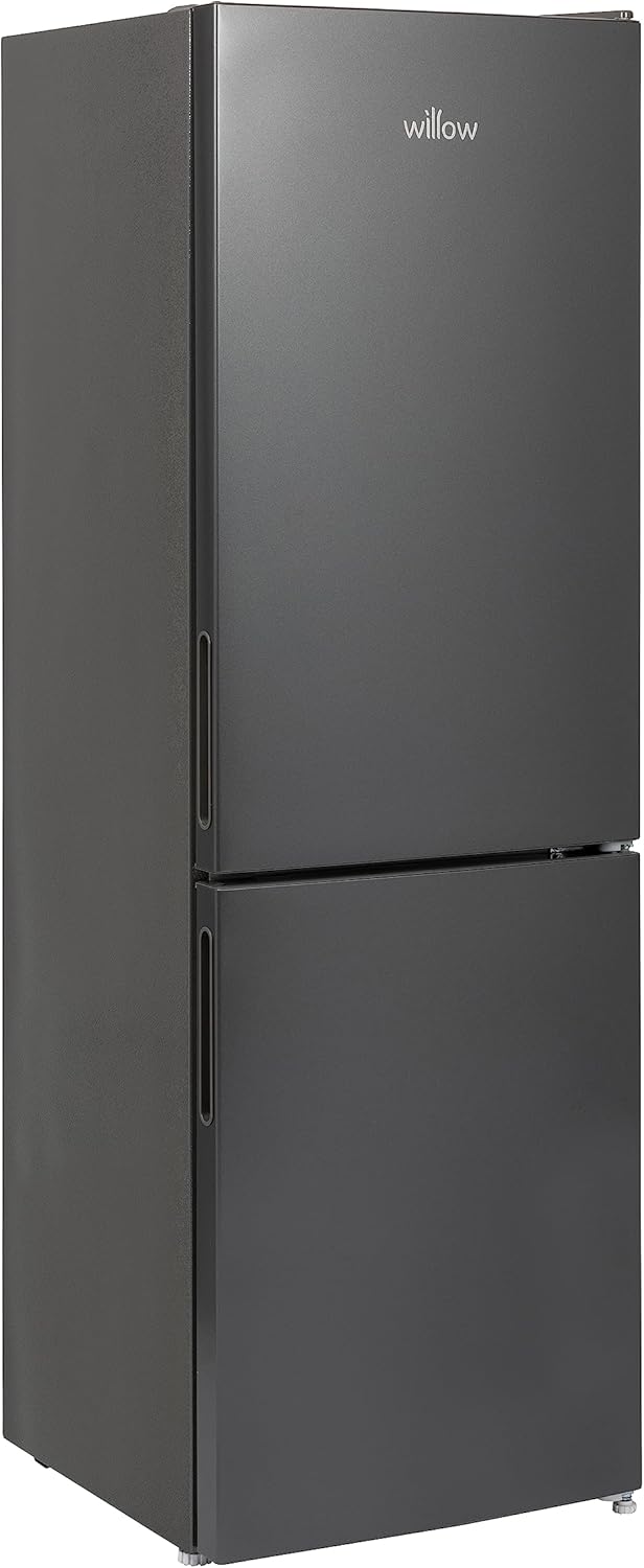 Willow WFF157G 157L Freestanding 70/30 Fridge Freezer with Adjustable Thermostat, Mark-Proof Finish, Low Frost, 2 Year Warranty - Grey [Energy Class E]