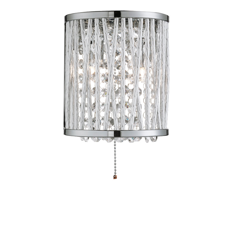 Searchlight  7222-2CC Elise  2Lt Wall Light - Chrome Metal & Crystal