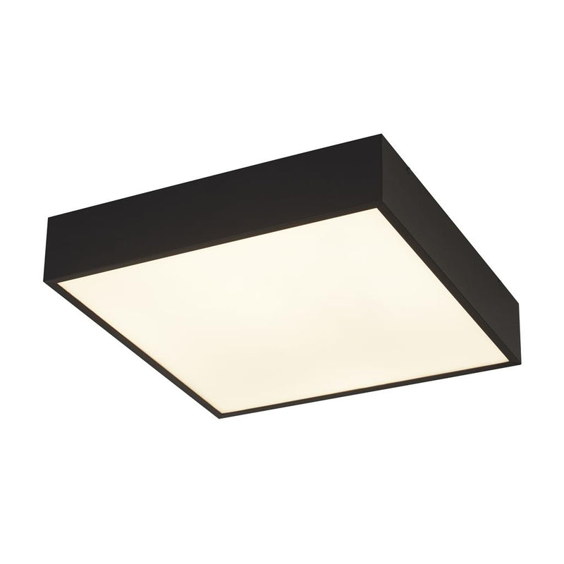 Searchlight 72370BK Zeus Flush - Black Metal & Opal Polycarbonate
