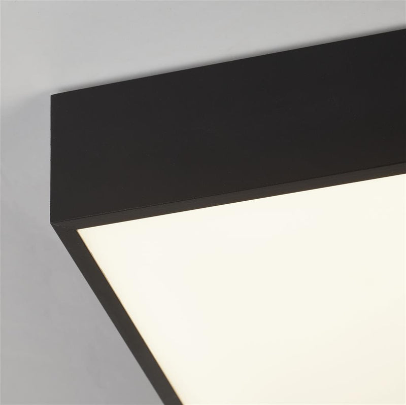 Searchlight 72370BK Zeus Flush - Black Metal & Opal Polycarbonate