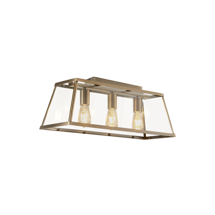 Searchlight  4613-3AB Voyager  3Lt Bar Pendant - Antique Brass Metal & Glass