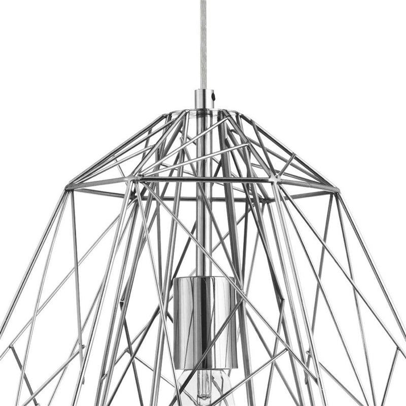 Searchlight  7271CC Geometric Cage Ceiling Pendant - Chrome Metal