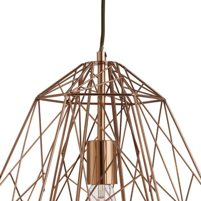 Searchlight  7271CU Geometric Pendant - Shiny Copper Metal