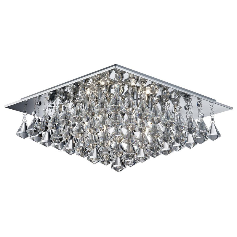 Searchlight  7306-6CC Hanna 6Lt Flush  - Chrome Metal & Clear Crystal