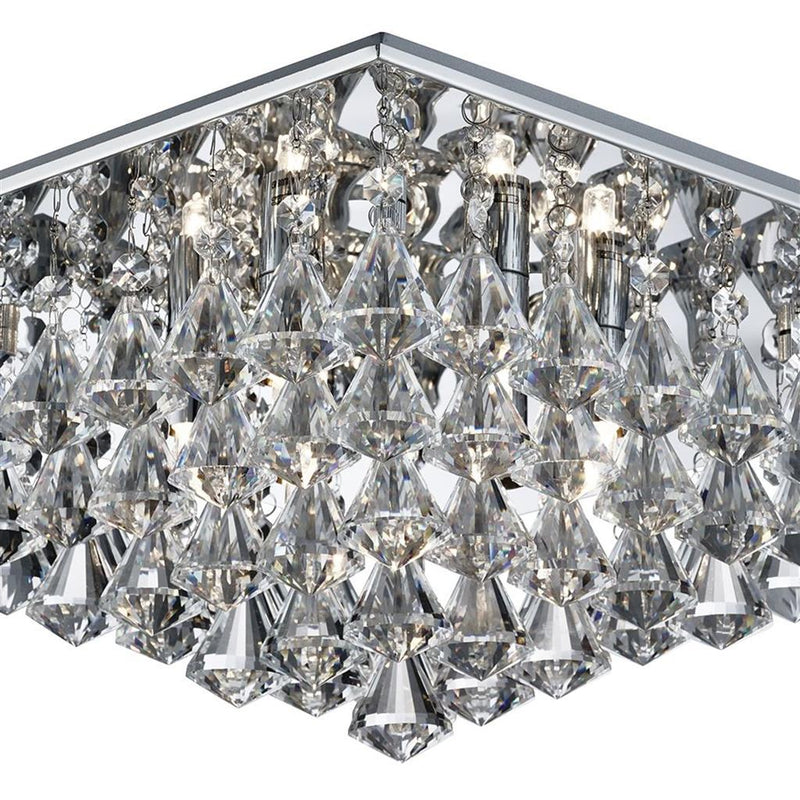 Searchlight  7306-6CC Hanna 6Lt Flush  - Chrome Metal & Clear Crystal